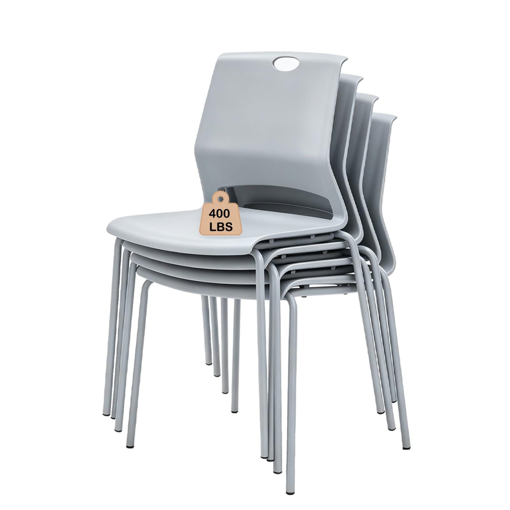 Grey Stacking Guest Chairs Set of 4 J842713