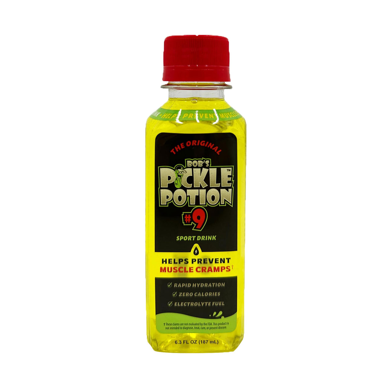 Electrolyte Pickle Shot Zero Caffeine & Gluten-Free 6.3 Oz (Pack of 18, Dill Pickle) D17751