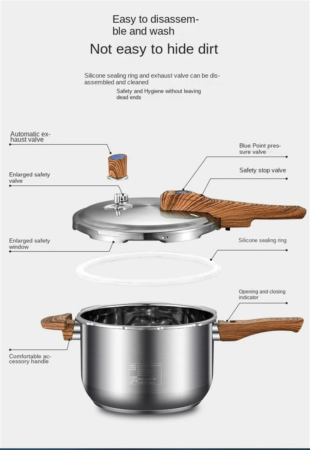 304 Stainless Steel 3L Pressure Cooker F902798