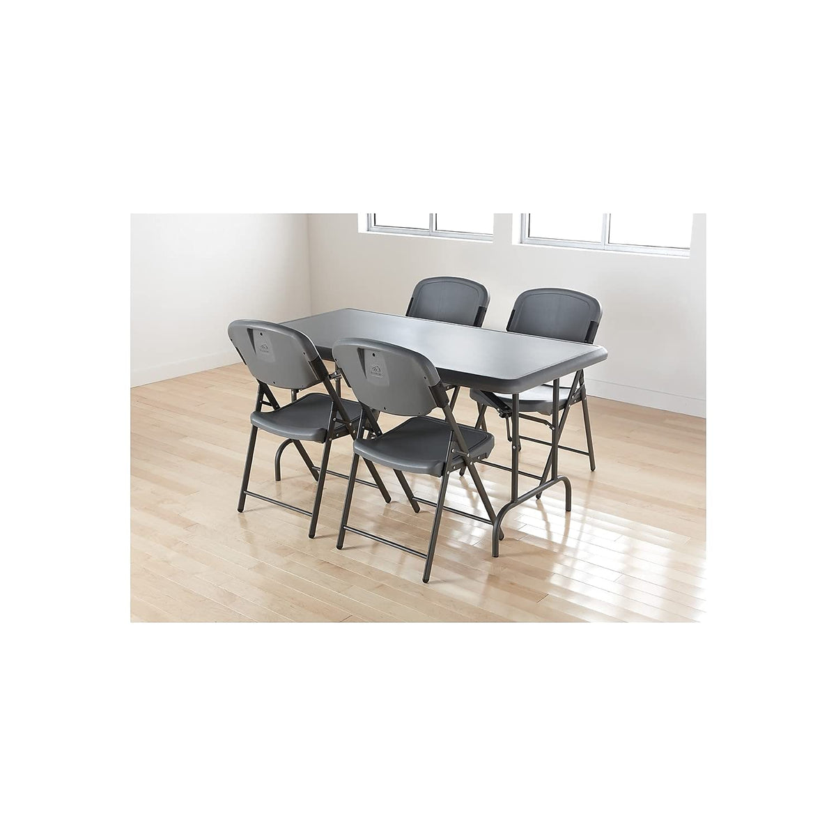 Charcoal Folding Chair with Steel Frame R900415