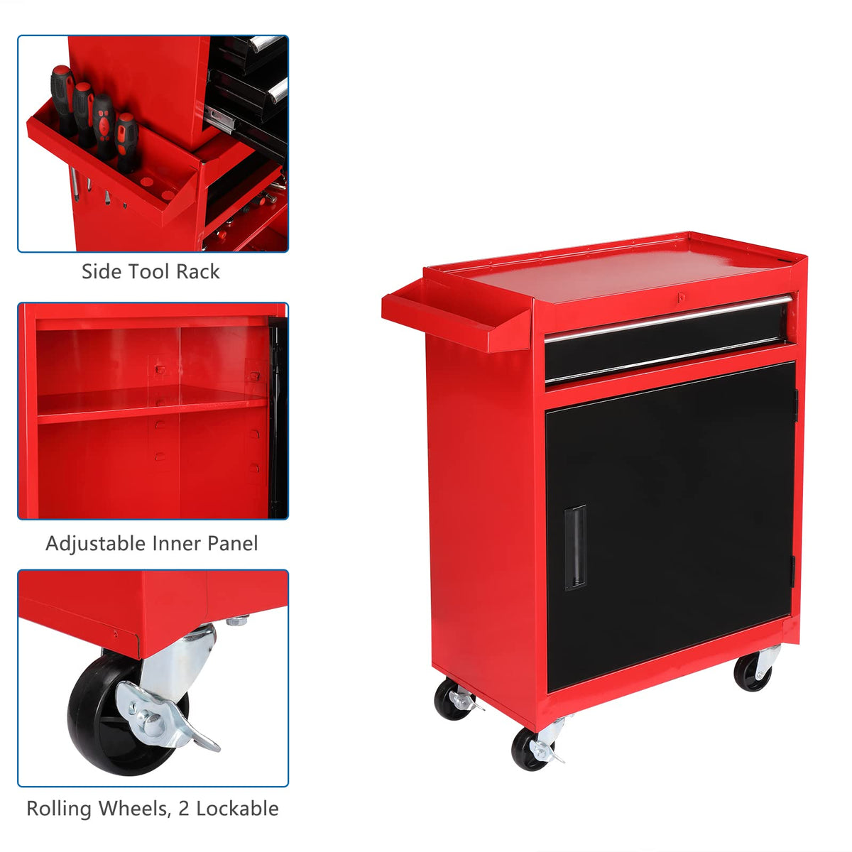 5 Drawer Rolling Tool Chest with Lockable Wheels C8983