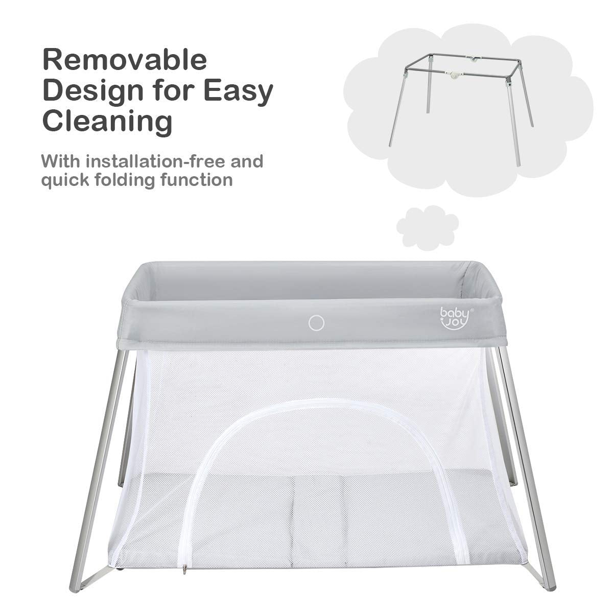 2 in 1 Portable Baby Playard with Mattress and Carry Bag V1195
