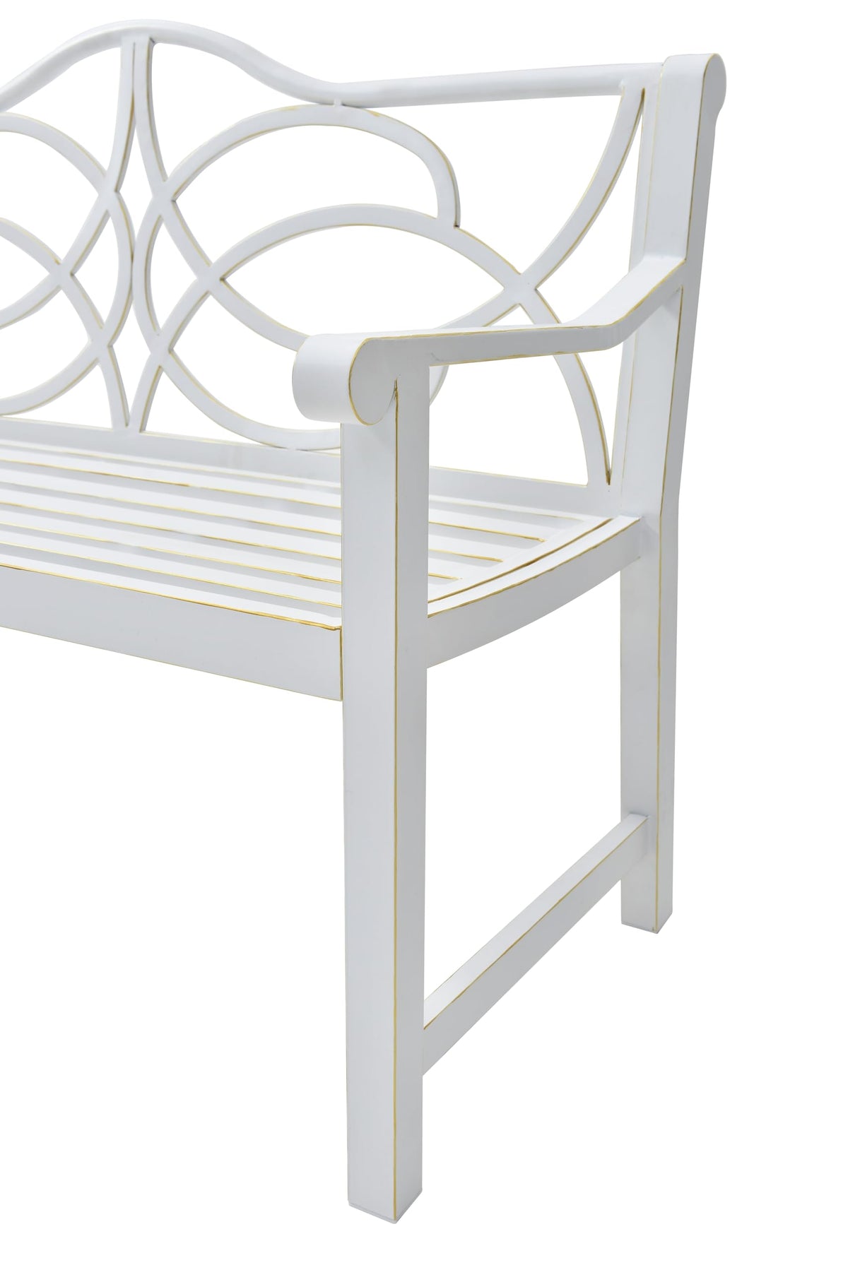 50" Outdoor Metal Park Bench with Backrest and Armrest I649