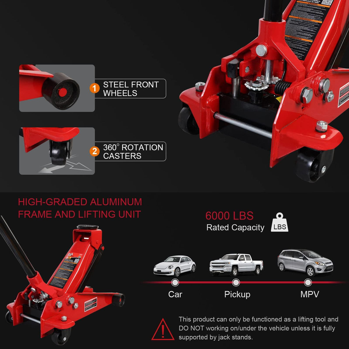 3-Ton Heavy Duty Hydraulic Floor Jack V523375