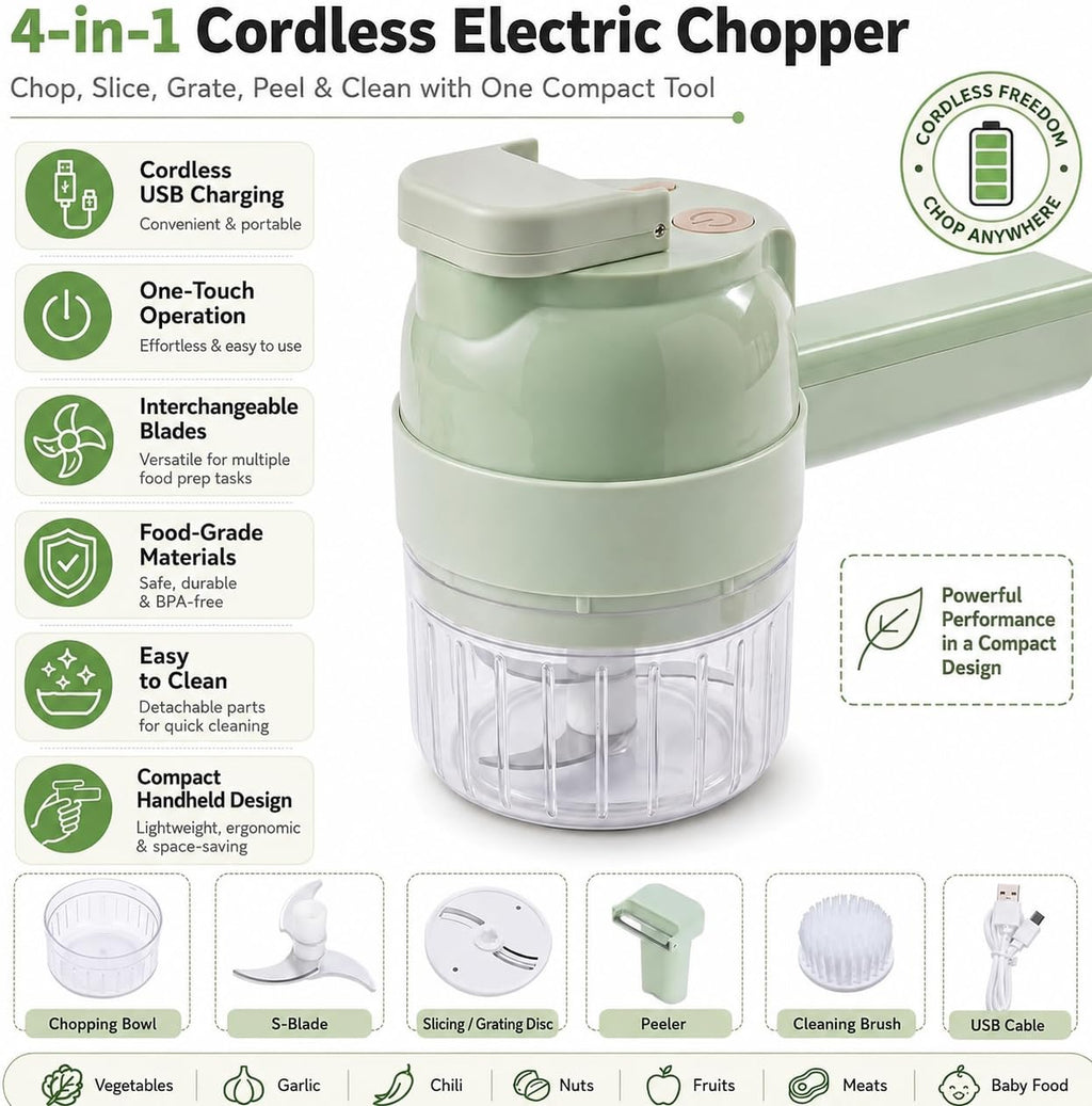 4 in 1 Handheld Electric Vegetable Chopper G7527