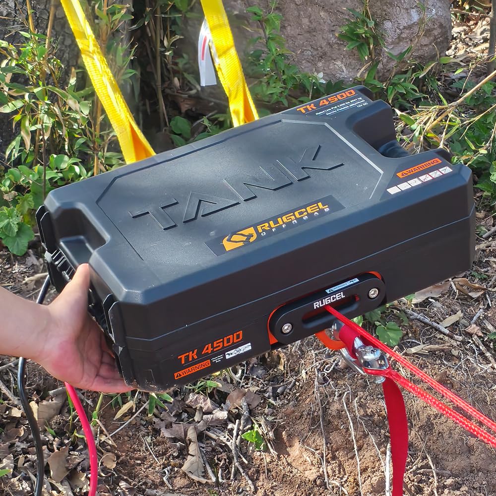 Portable 12V DC Electric Utility Winch 4500lb with Synthetic Rope Q77320