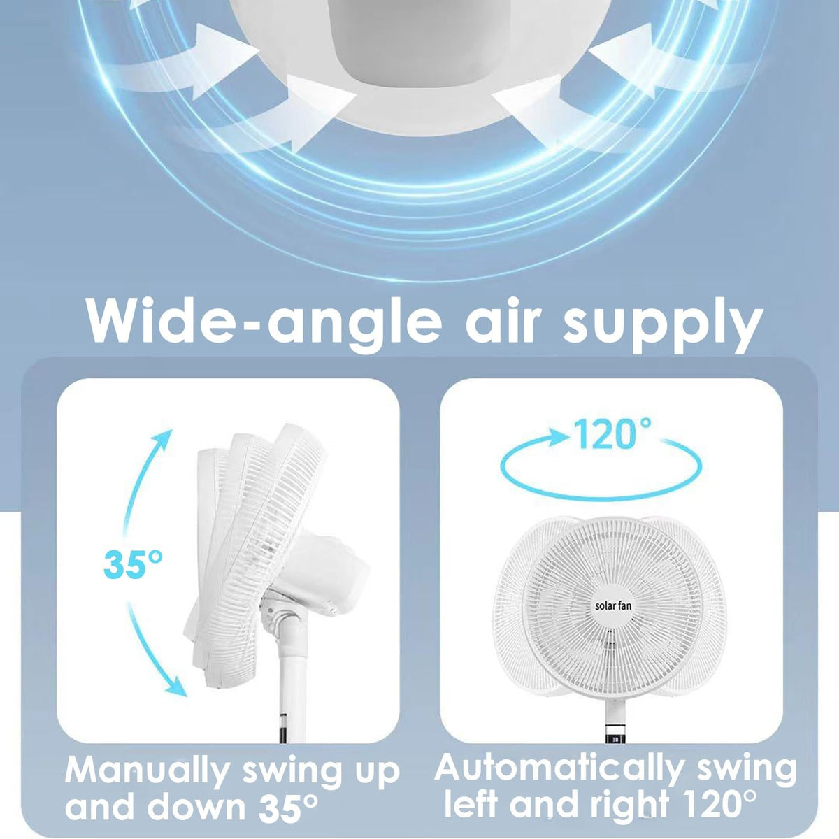 16 in Portable Rechargeable Oscillating Standing Fan H528510