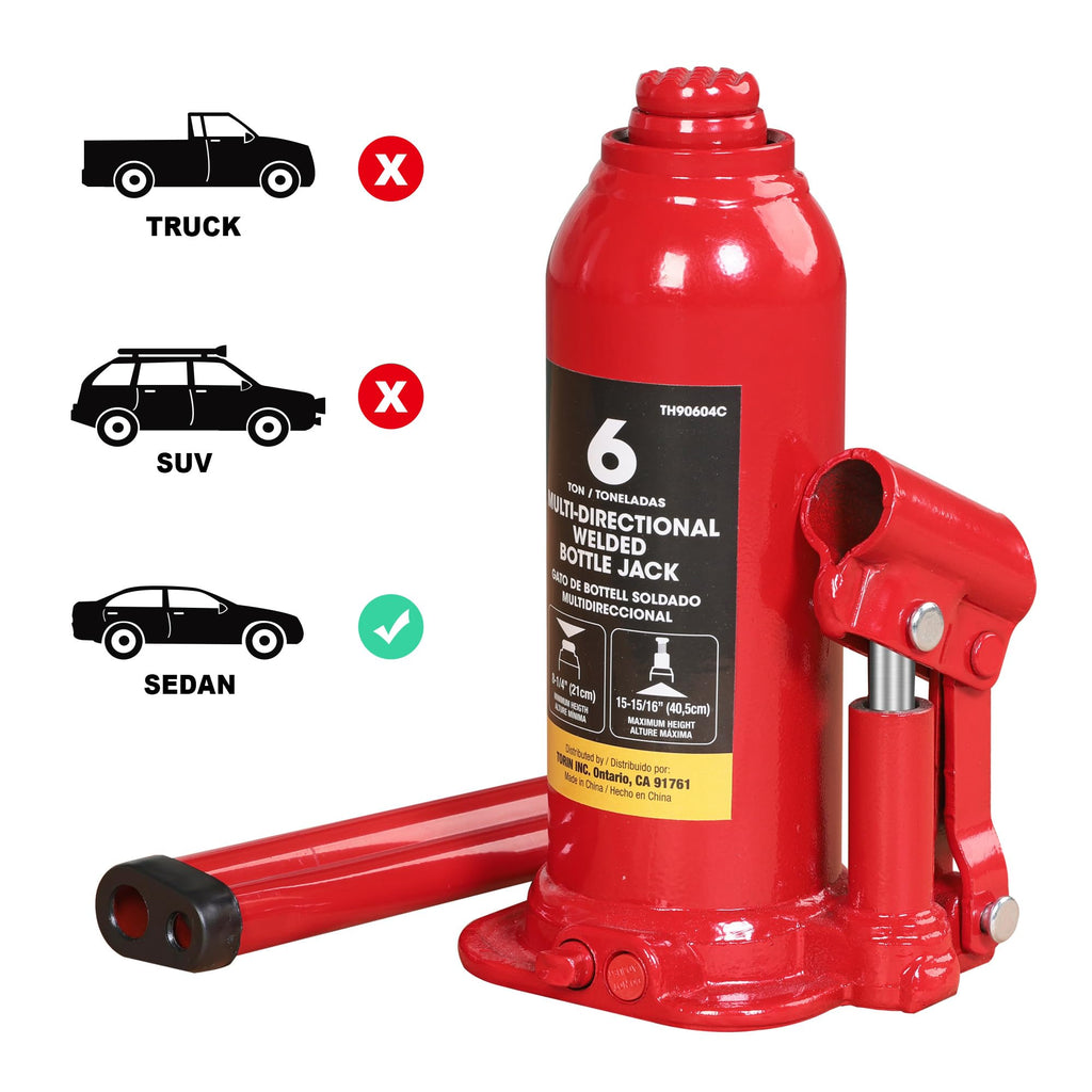 6 Ton Red Welded Car Bottle Jack N713