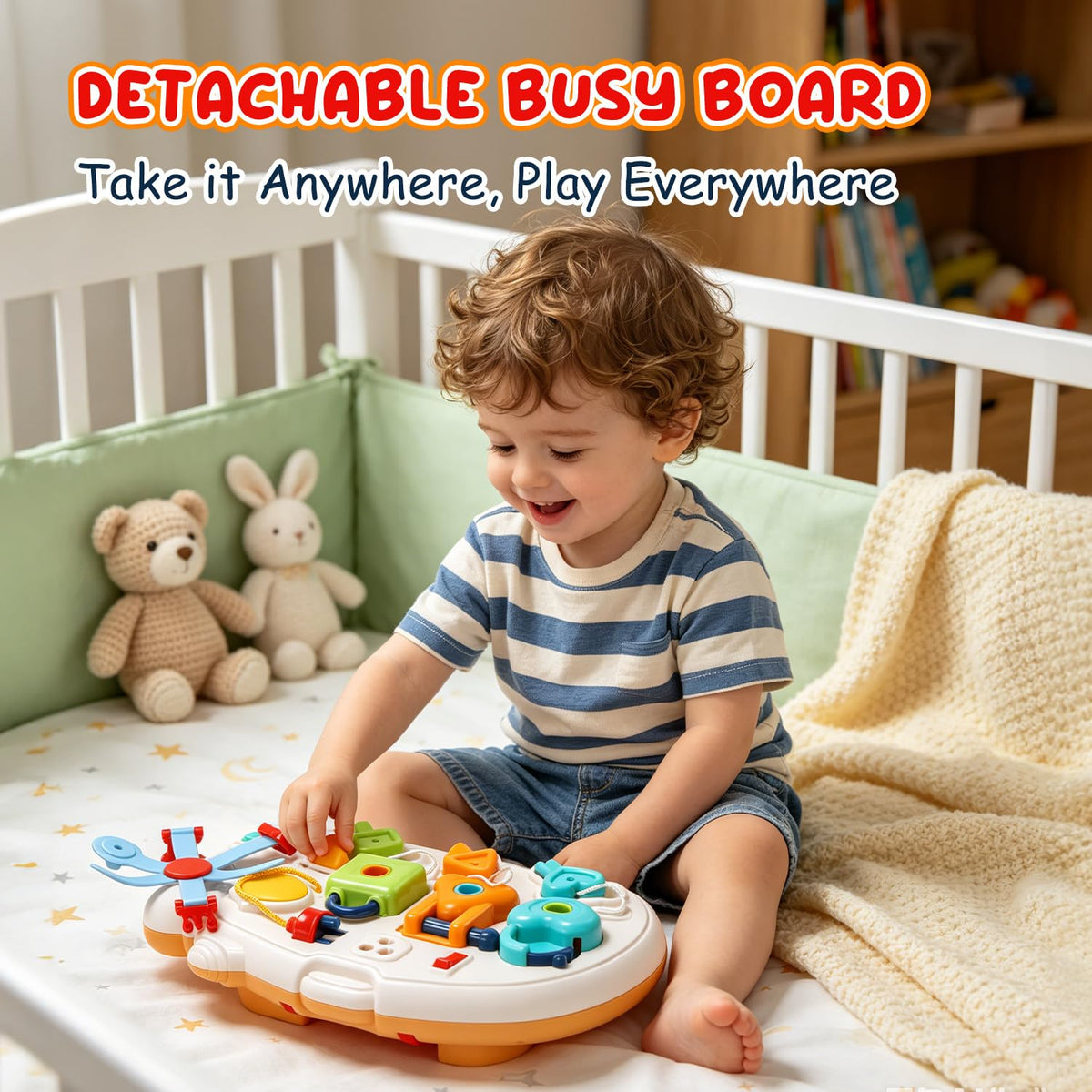 Baby Push Walker Toddler Walking Toy with Busy Board Q86270