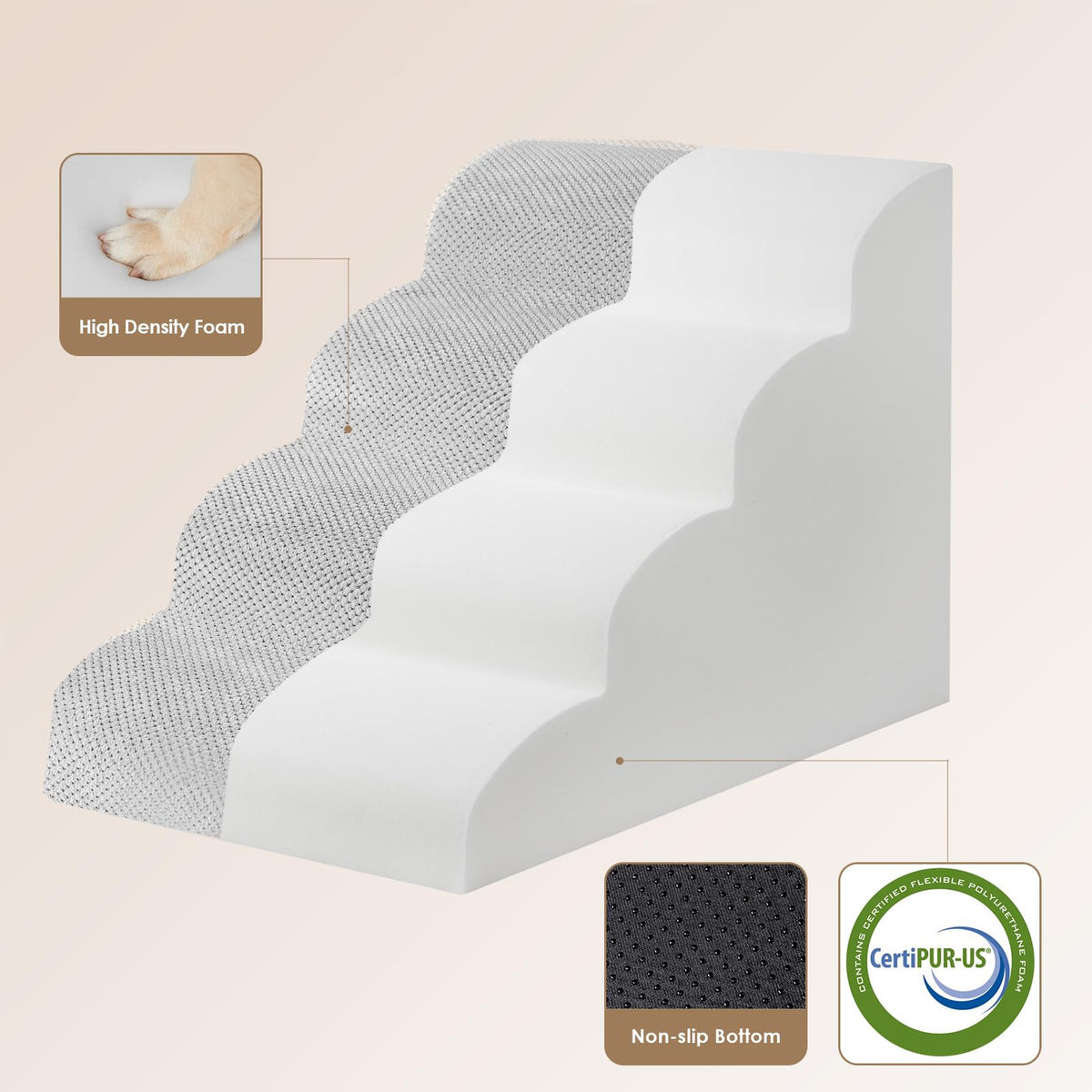 Curved Dog Stairs Ramp 4-Step Z36473