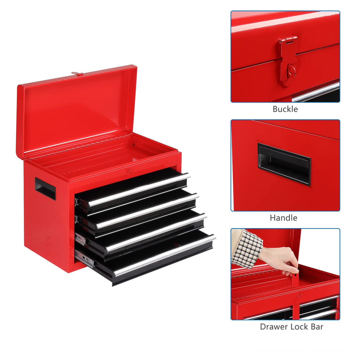 5 Drawer Rolling Tool Chest with Lockable Wheels C8983