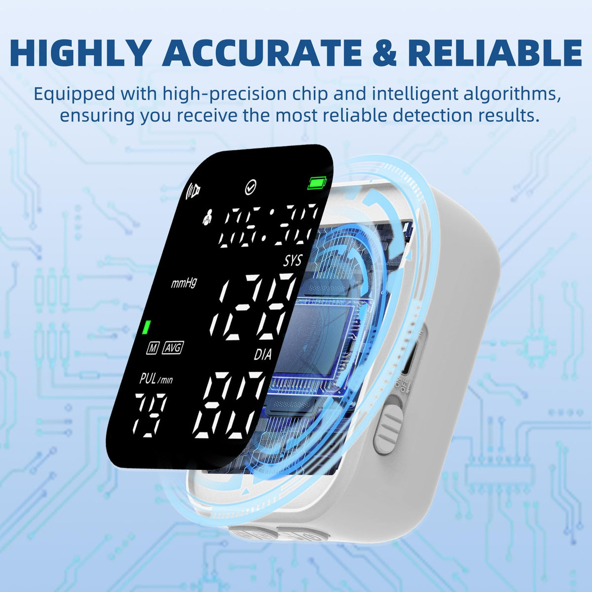 Black Digital Rechargeable Wrist Blood Pressure Monitor F50001
