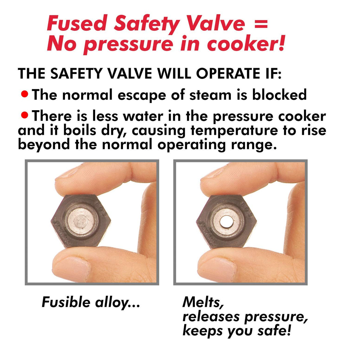 Aluminium Safety Valve for Pressure Cookers 1.5 to 14 Litre I71270