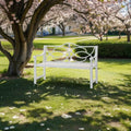 50" Outdoor Metal Park Bench with Backrest and Armrest I649