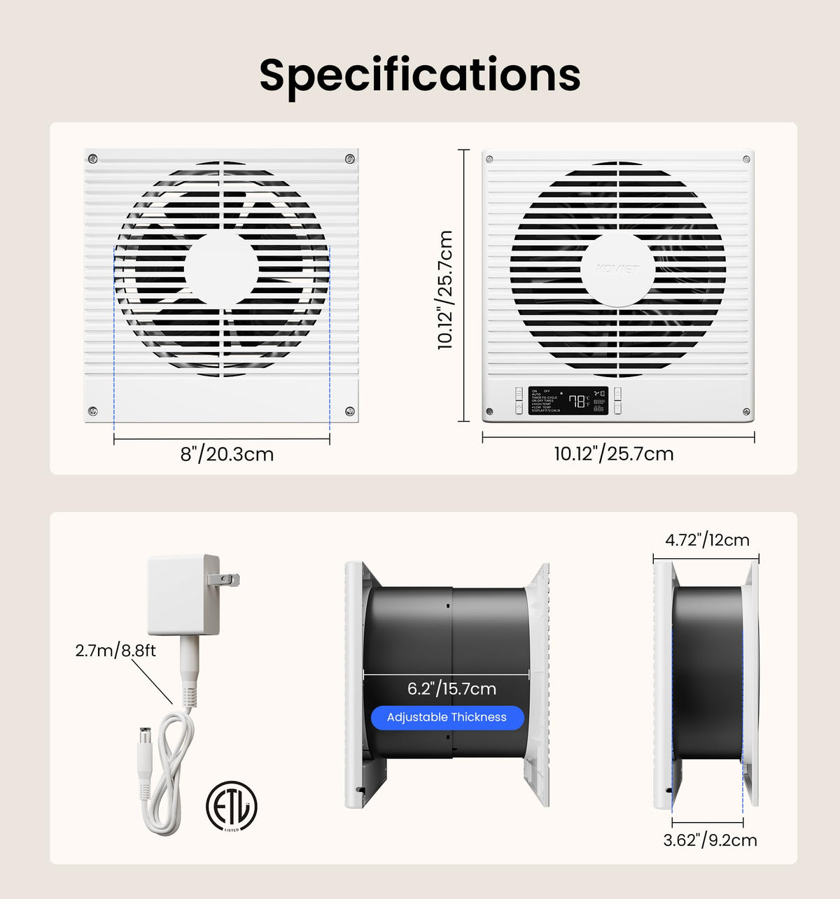 8" Room to Room Ventilation Fan with Remote U830