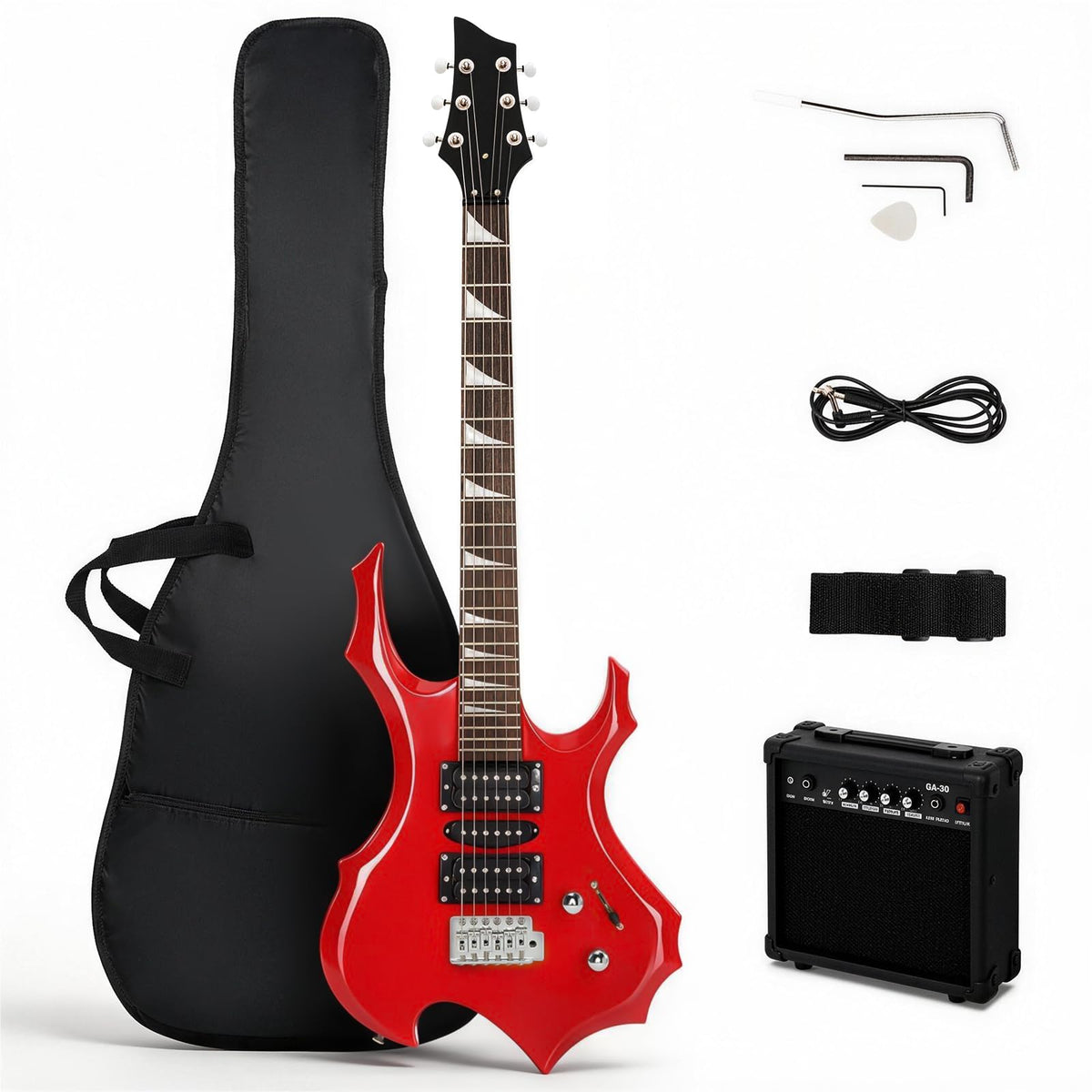 Red Electric Guitar Kit with Amplifier P691324