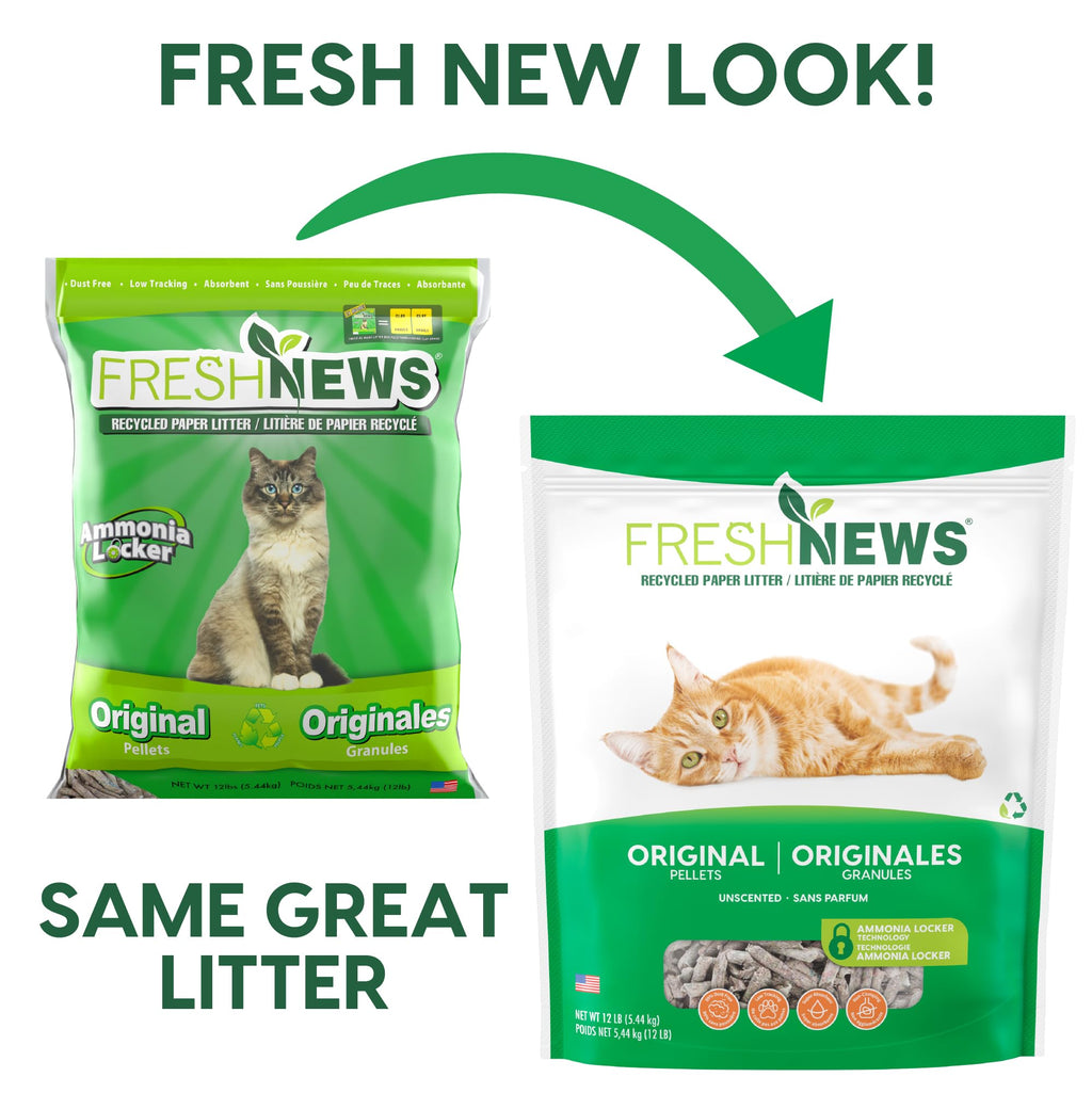 Recycled Paper Cat Litter, 12 Pound, Non-Clumping, Unscented N15384