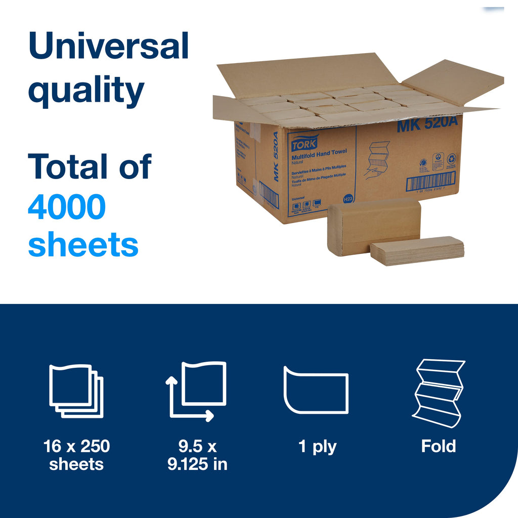 Paper Hand Towel Roll Natural H21 (6 Rolls) and Multifold Hand Towel Natural H2 (16 Packs) Y6884