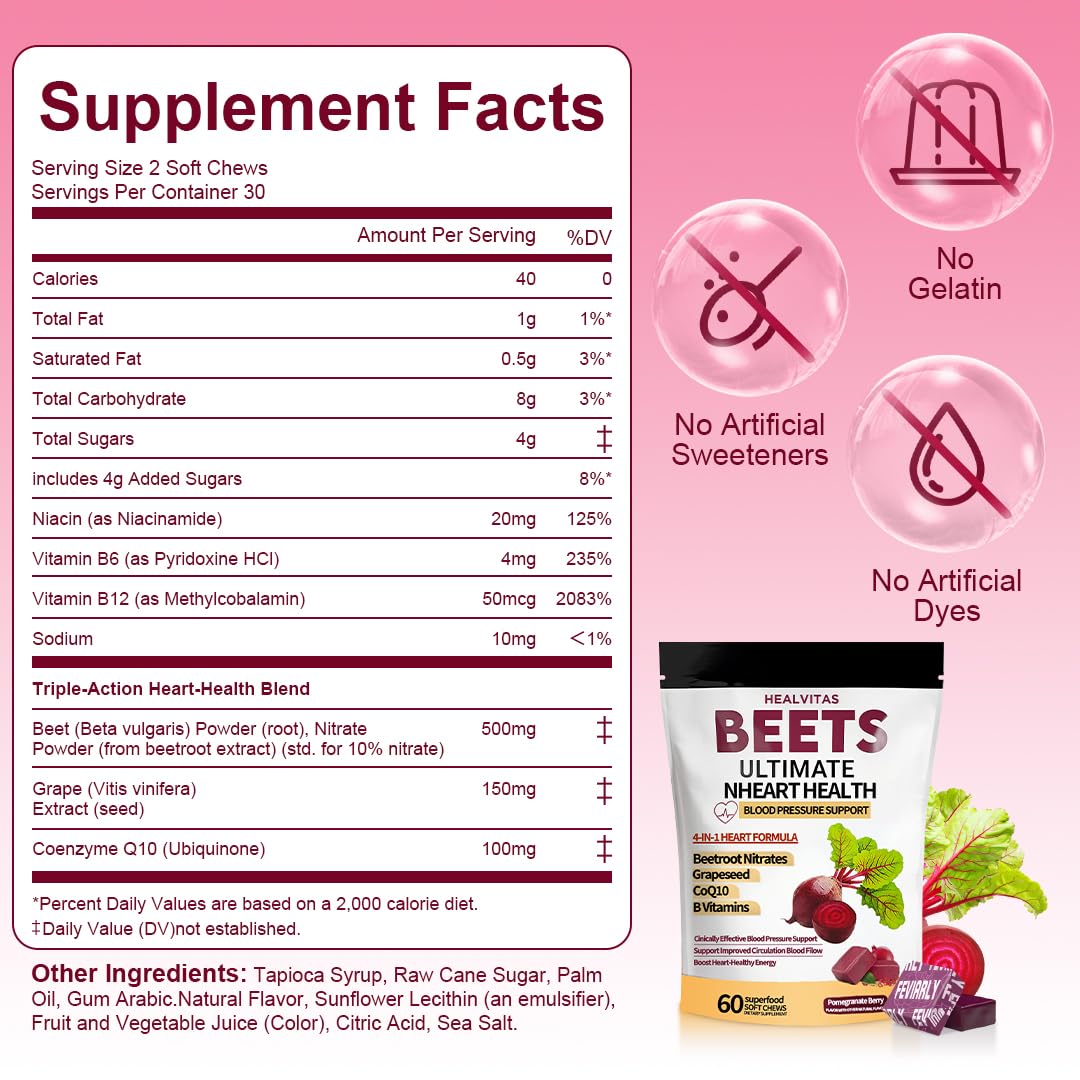 Beets Soft Chews 60ct L32475