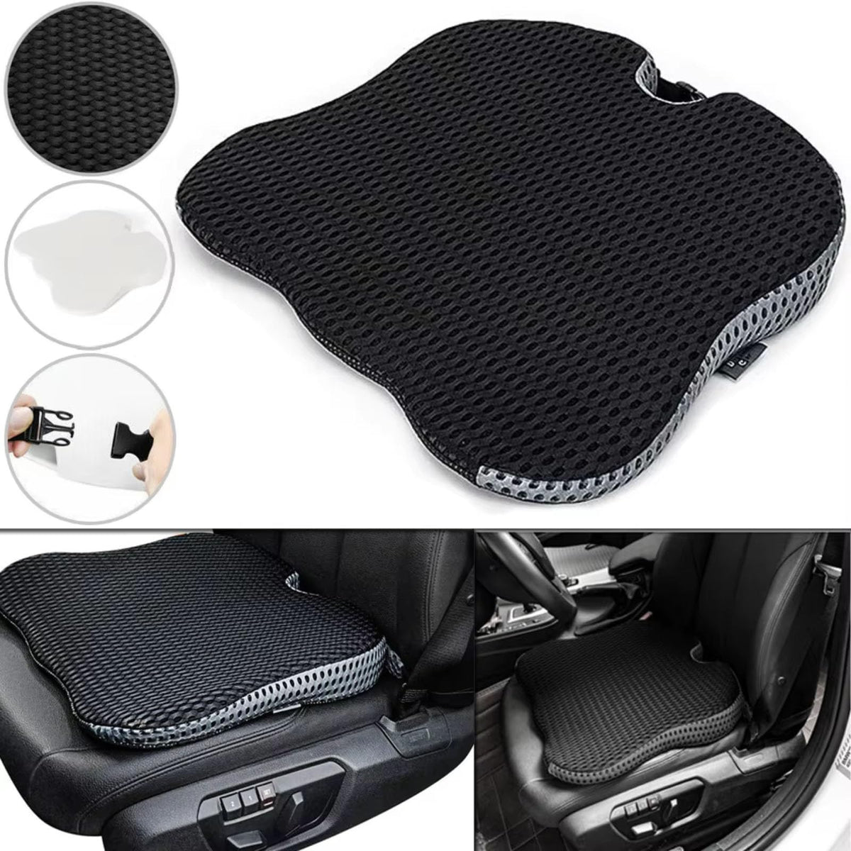 Black Memory Foam Car Seat Booster Cushion I772801