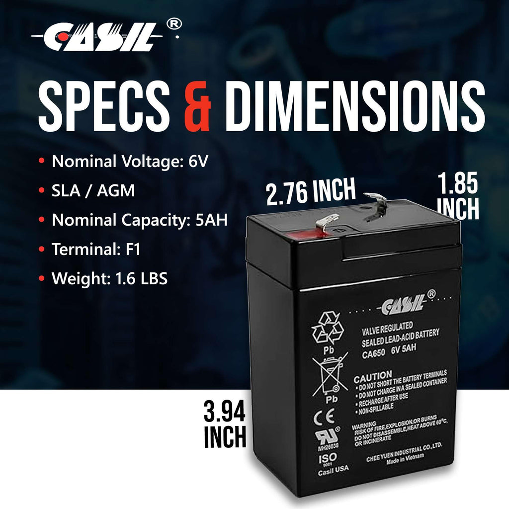 6V 5ah AGM SLA Rechargeable Battery K8094