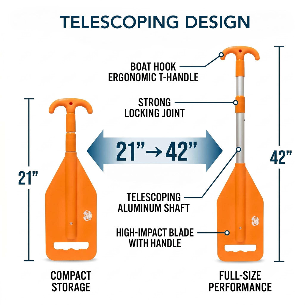 Telescoping Emergency Paddle with T-Grip Handle O9121