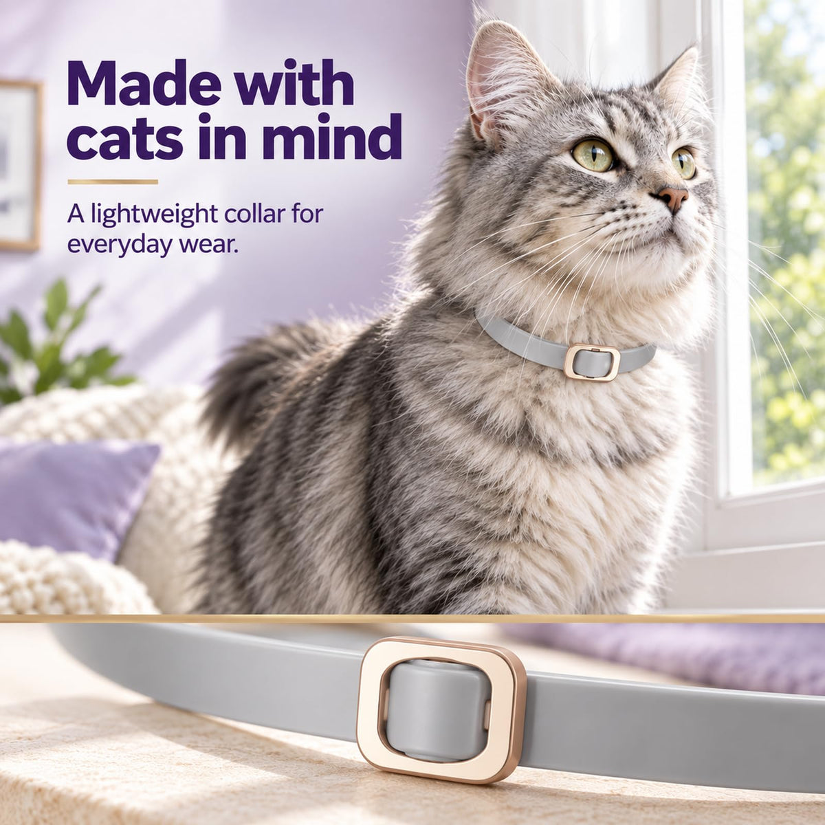 Flea and Tick Collar for Cats 4 Pack Gray W17040