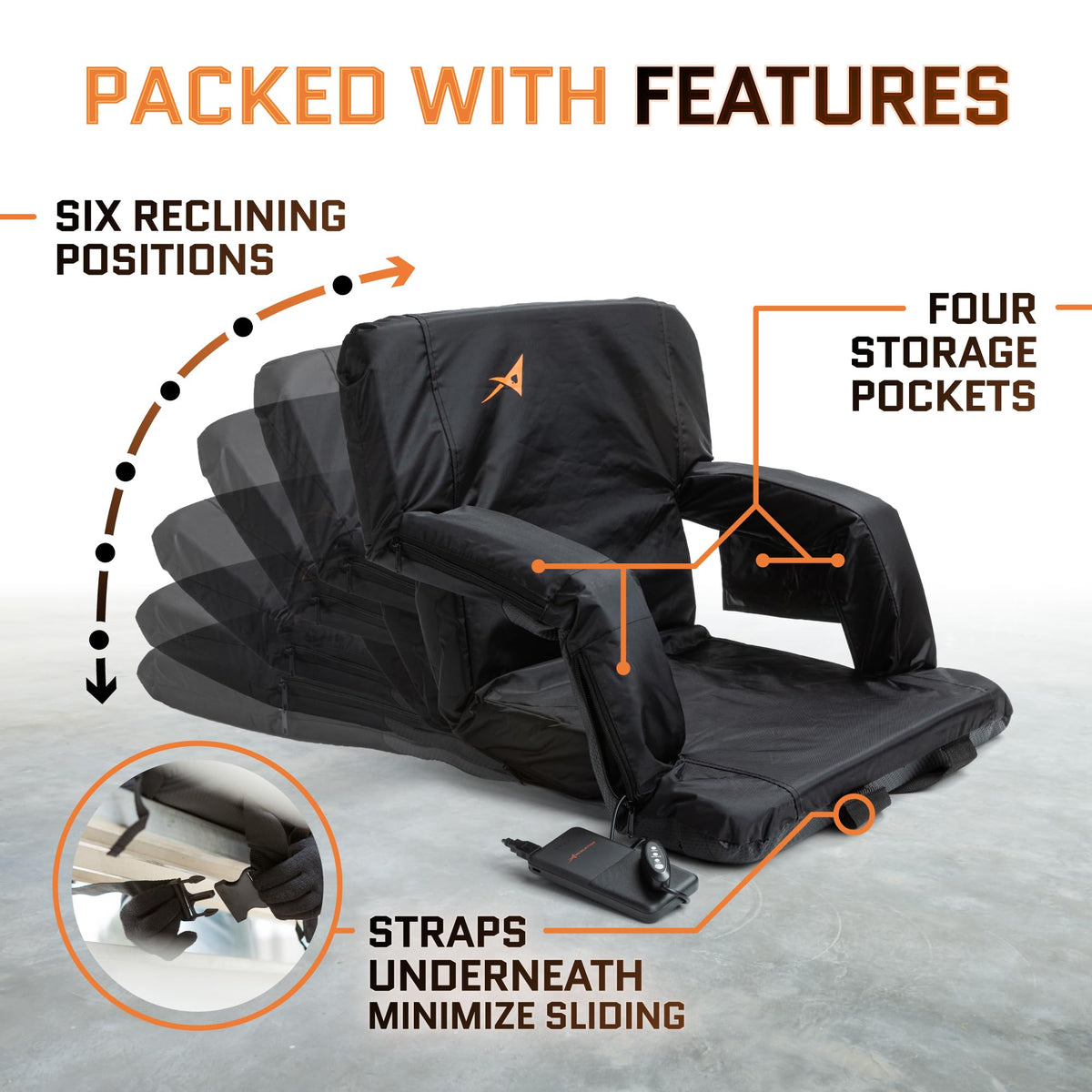 Heated Stadium Seats for Bleachers with Back Support Q92883