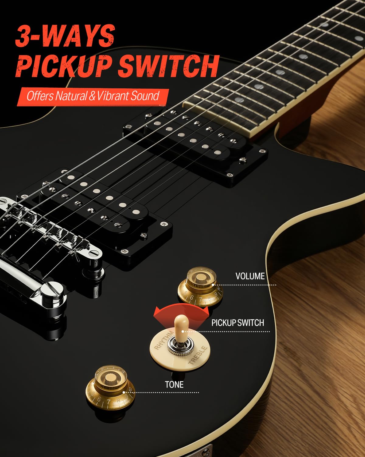 39" Electric Guitar with Dual Humbucker Pickups G296