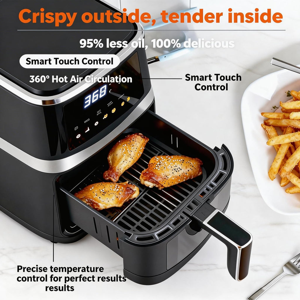 6 QT Family Size Air Fryer with Visible Cooking Window Z151