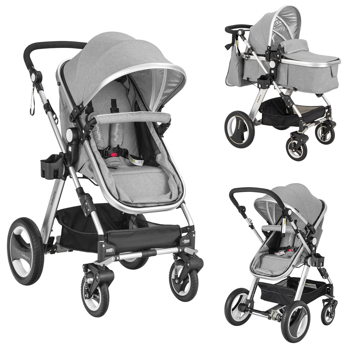 2-in-1 Convertible Bassinet Reclining Stroller K170639