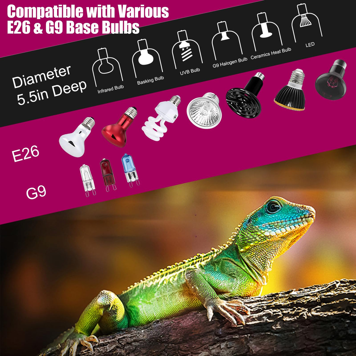Ceramic Socket Reptile Heat Lamp Kit R6020