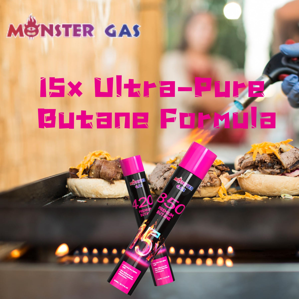 15x Ultra-Pure Butane Fuel Canisters 850ml, Pack of 12 A361