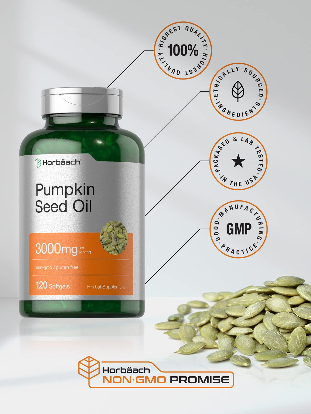 Pumpkin Seed Oil 3000mg 120 Softgel Capsules Y3151
