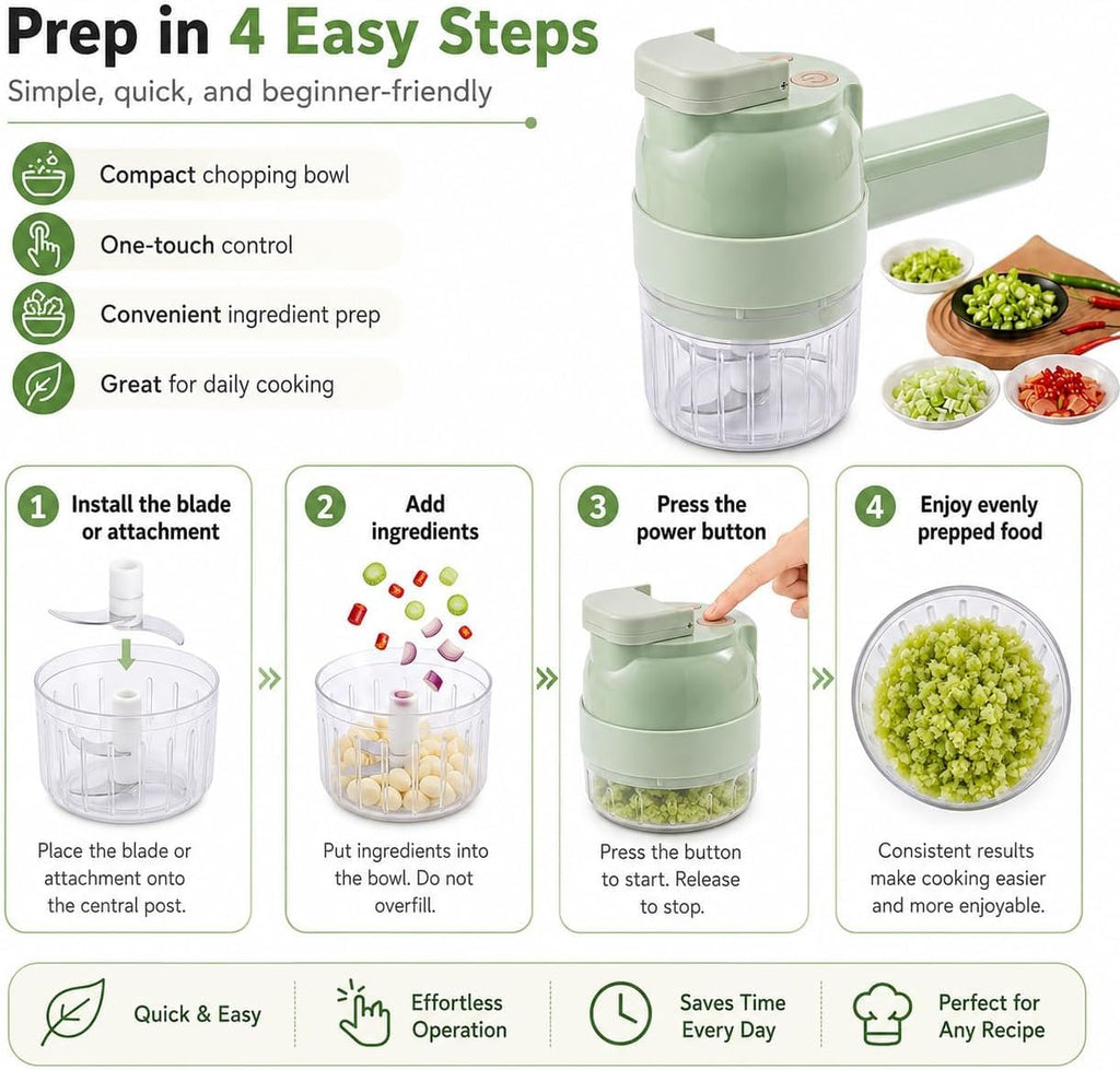 4 in 1 Handheld Electric Vegetable Chopper G7527