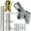 Flag Pole and Bracket Kit Brushed Aluminum Y3949