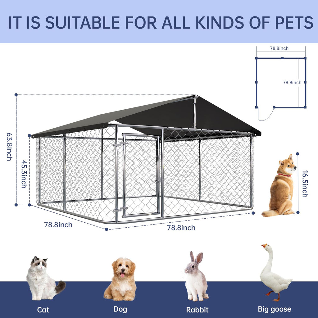 6.56'x 6.56' Heavy Duty Mesh Dog Kennel J782
