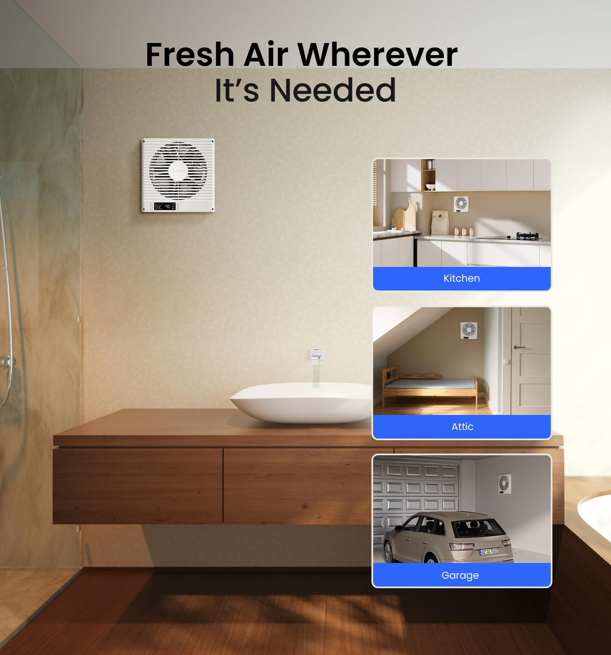 8" Room to Room Ventilation Fan with Remote U830