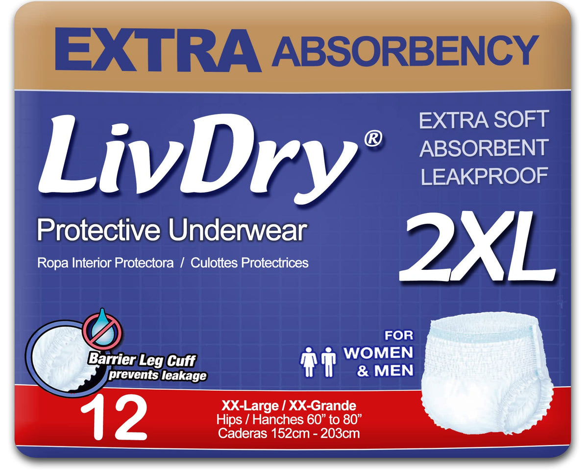 XXL Incontinence Underwear and XL Booster Pads Bundle X522