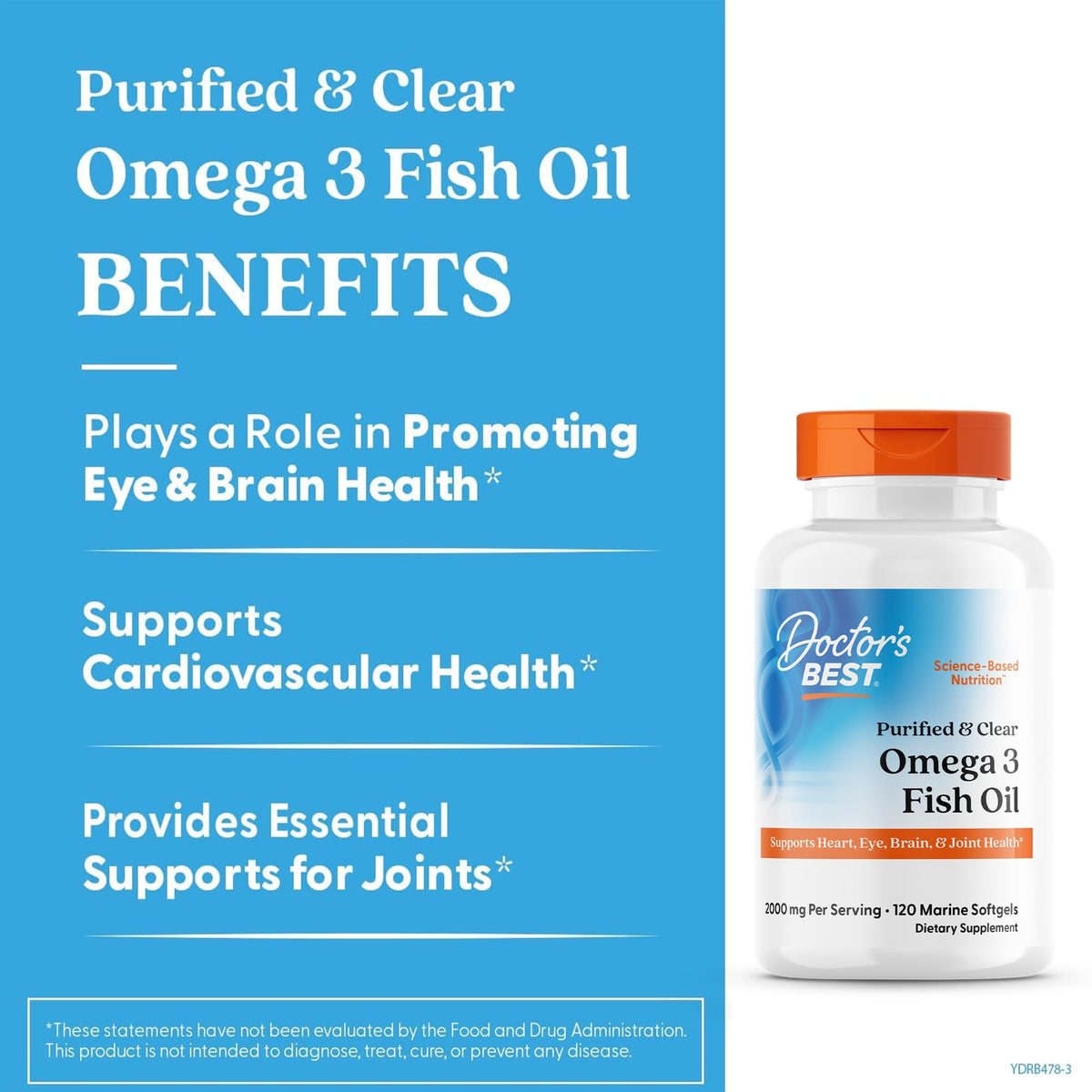 Omega 3 Fish Oil Supplement, Gluten Free, 120 Marine Softgels W53906