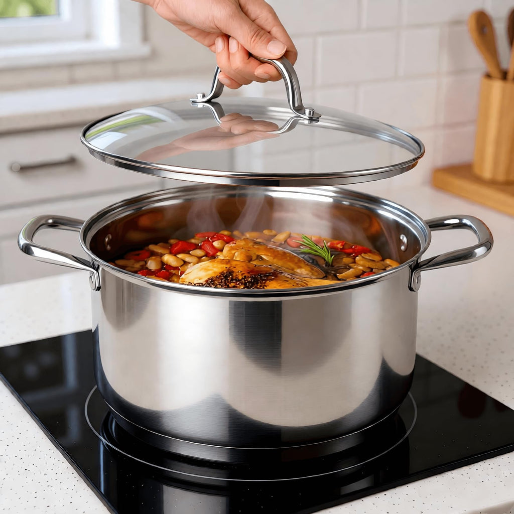 10 Quart Stainless Steel Stock Pot with Lid C8638