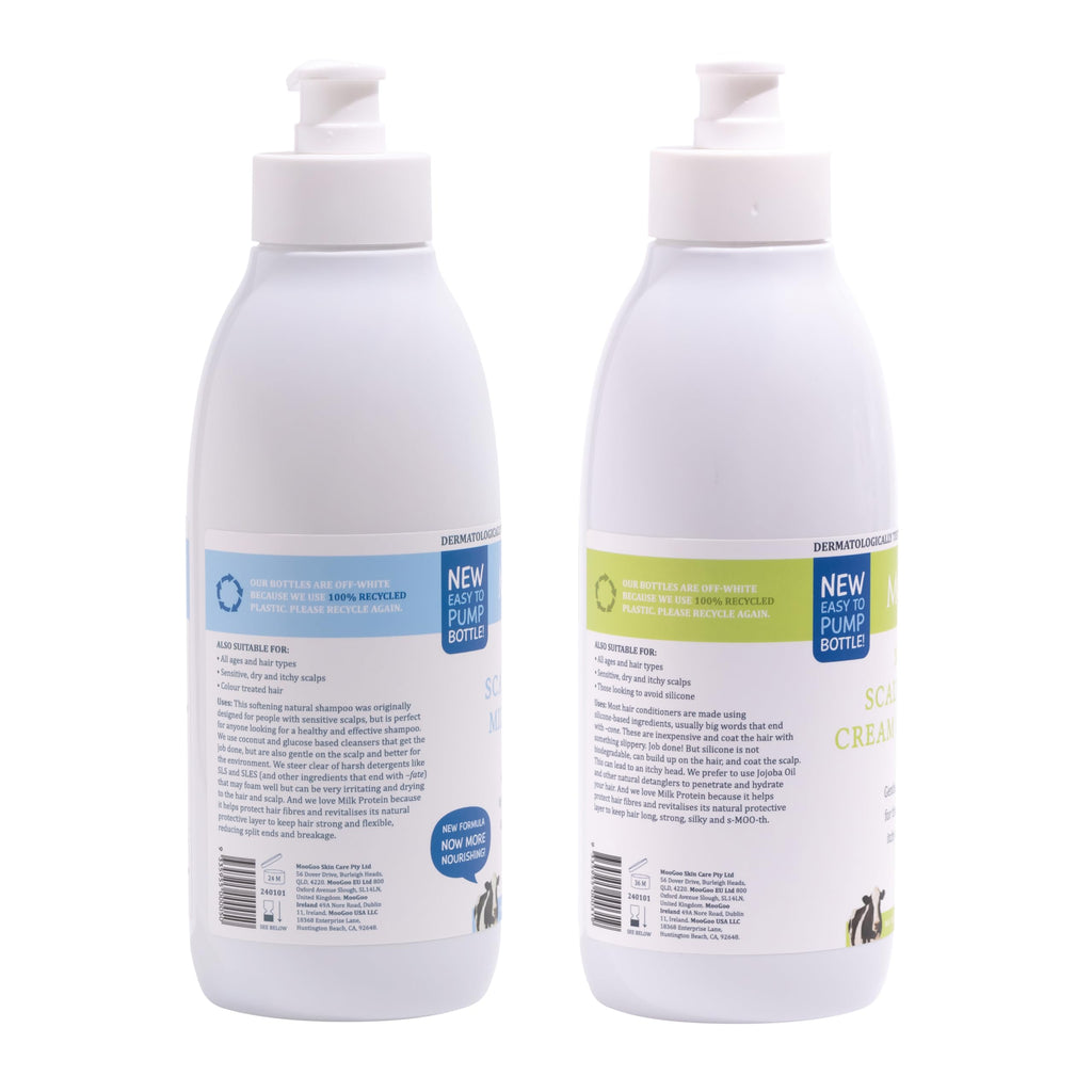 Natural Milk Shampoo & Cream Conditioner Pack - Sulphate-Free, Silicone-Free, Paraben-Free - 2x 16.9 fl oz U812