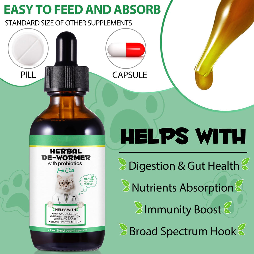 Natural Probiotic Digestive Support Supplement Drops for Cats F8263