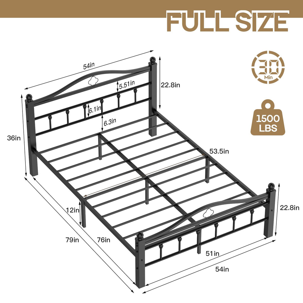 Full Size Bed Frame with Headboard O3569