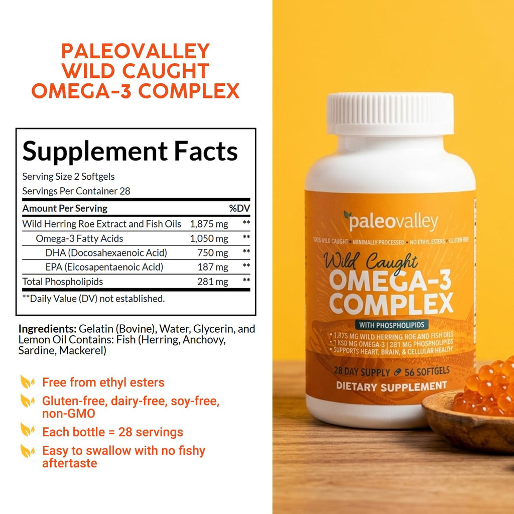 Wild Caught Omega-3 Fish Oil 750mg DHA 187mg EPA T887658