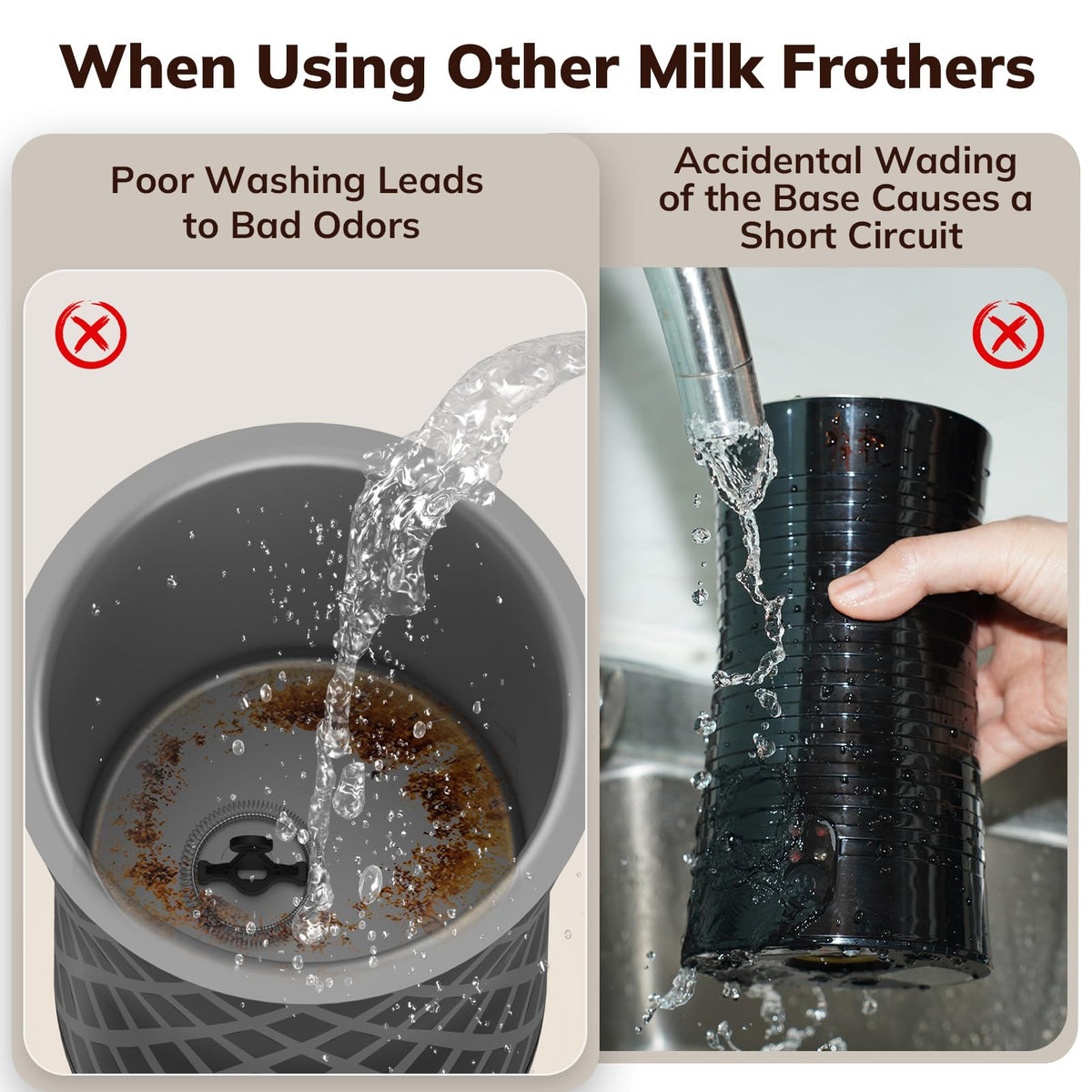 Electric Milk Frother and Steamer 16.9oz White Glass E2247