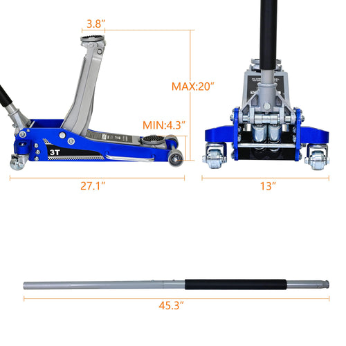 3 Ton Low Profile Hydraulic Floor Jack R9433