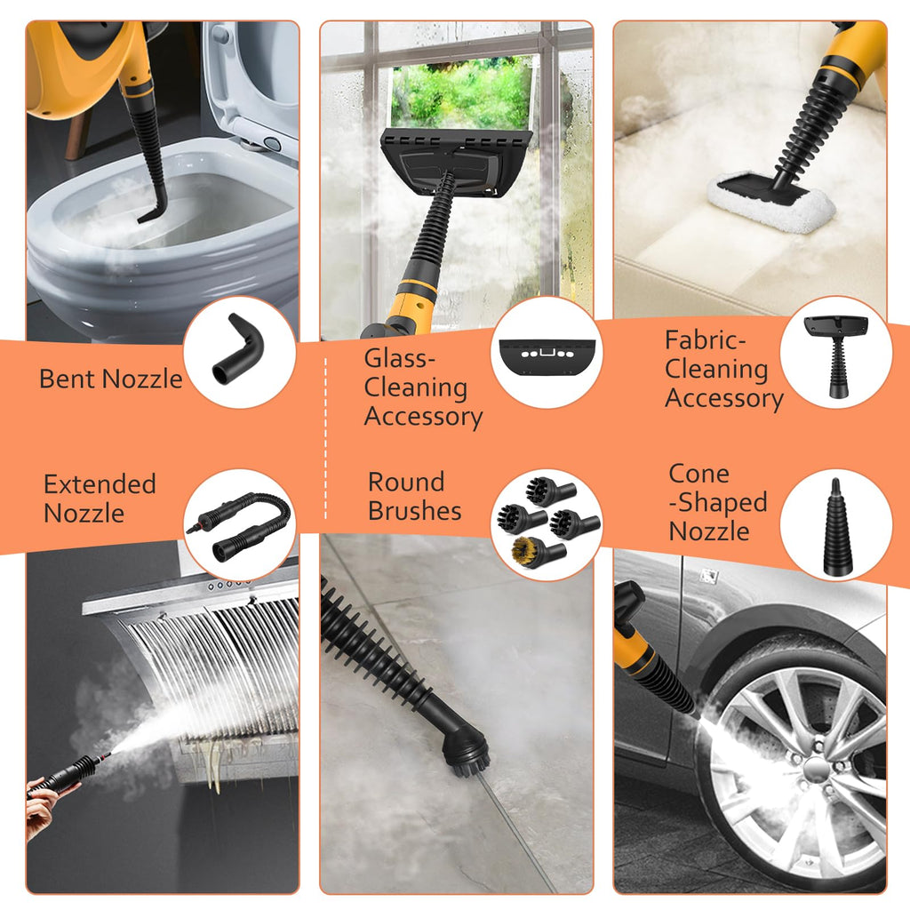 Pressurized Handheld Multi-Surface Natural Steam Cleaner with 12 pcs Accessories U7940
