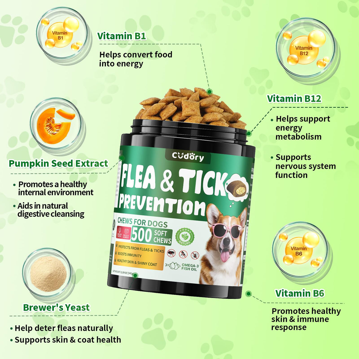 Flea and Tick Prevention for Dogs Chews P5887