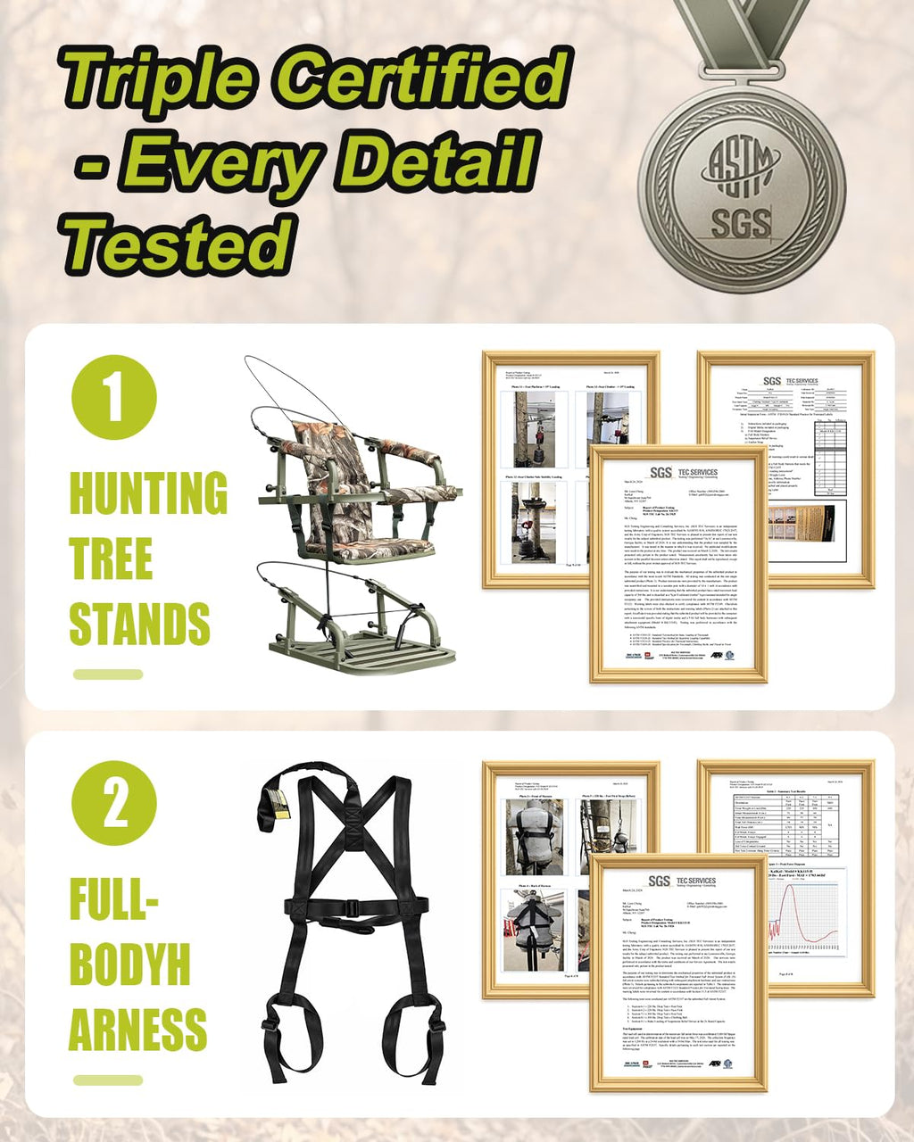 Climbing Tree Stand with Harness and Camo Seat Cushion X155885